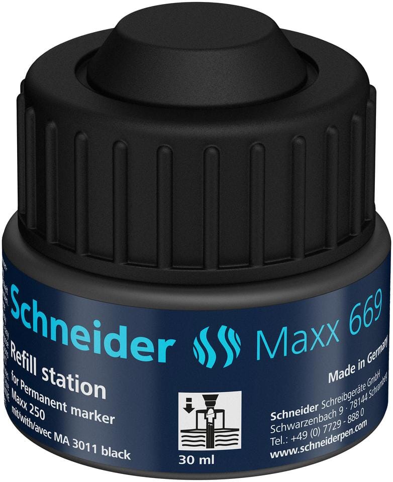 navulinkt Schneider 669 voor marker 250 30ml zwart