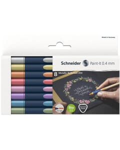 Metallic rollerball Schneider Paint-it 050 0.4mm etui 8 stuks
