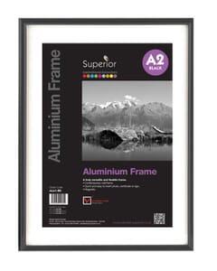 Fotolijst Seco A2 zwartkleurig Geborsteld aluminium. 11mm
