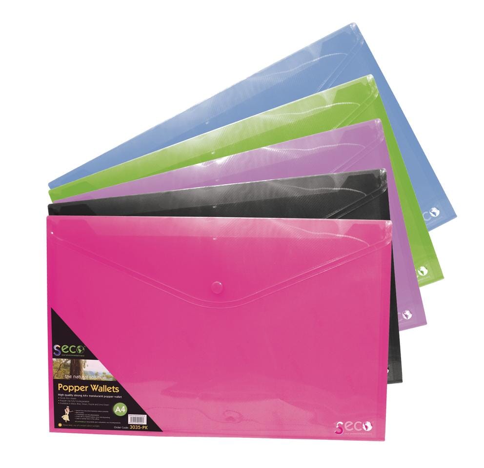 Envelopmap Seco A4+ 5 st Assorti Biologisch afbreekbaar 180 micron