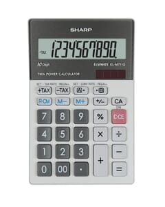 Calculator Sharp ELM711GGY grijs desk 10 digit