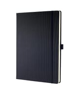 Notitieboek Conceptum Pure A4 zwart 5mm ruit hardcover. genummerde pagina's, inhoudsopgave, sluiting d.m.v. elastiek, lus voor pen, 2 leeslintjes. 80 grams chamoiskleurig papier.