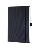 Notitieboek Conceptum Pure A5 zwart blanco hardcover. Genummerde pagina's, inhoudsopgave, sluiting d.m.v. elastiek, lus voor pen, 2 leeslintjes. 194 pagina's 80 grams chamoiskleurig papier.