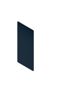 Akoestiekbord L Mocon, kobaltblauw. Met hoogwaardige textielbekleding, aan beide zijden bruikbaar. 640x1390x15,6