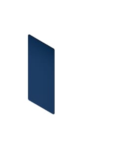 Akoestiekbord L Mocon, ultramarijn blauw. Met hoogwaardige textielbekleding, aan beide zijden bruikbaar. 640x1390x15,6