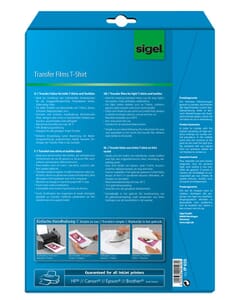 inkjetfolie Sigel A4 Transfer blanco 6 stuks voor lichte kleding/textiel +6 gratis
